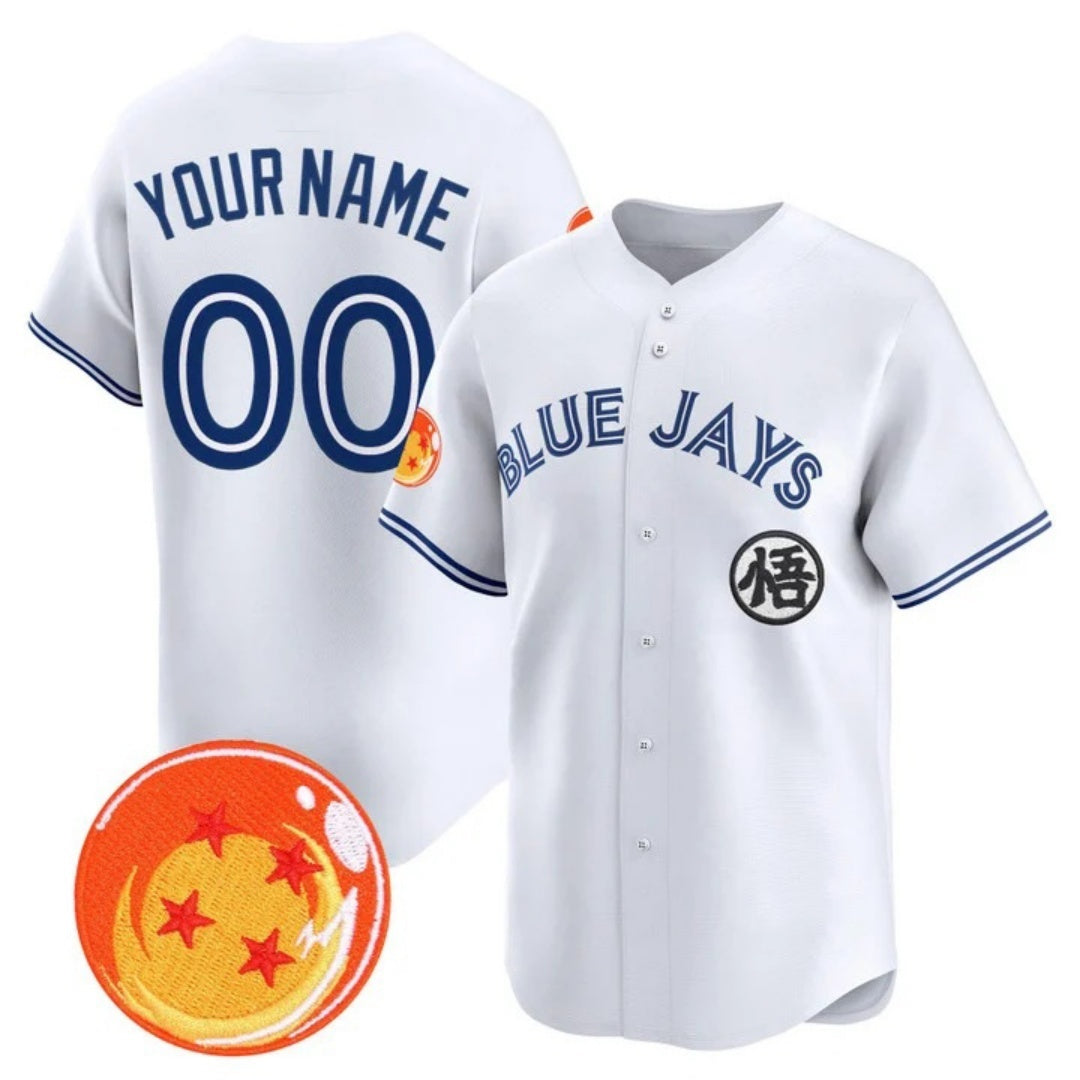 Custom Toronto Blue Jays x Dragon Ball White Jereymy Vapor Premier Limited Jersey - All Stitched