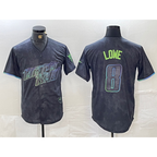 Tampa Bay Rays #8 Brandon Lowe Charcoal Jereymy 2024 City Connect Limited Cool Base Jersey