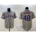 New York Mets #48 Jacob DeGrom Grey Jereymy 2025 Spring Training Cool Base Stitched Jersey
