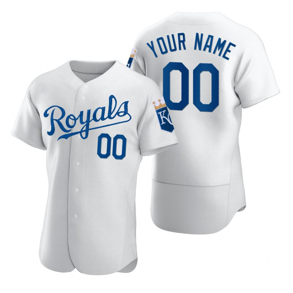 Custom Kansas City Royals White Jereymy 2020 Stitched Flex Base Jersey
