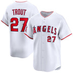 Los Angeles Angels #27 Mike Trout White Jereymy Home Limited Player Jersey
