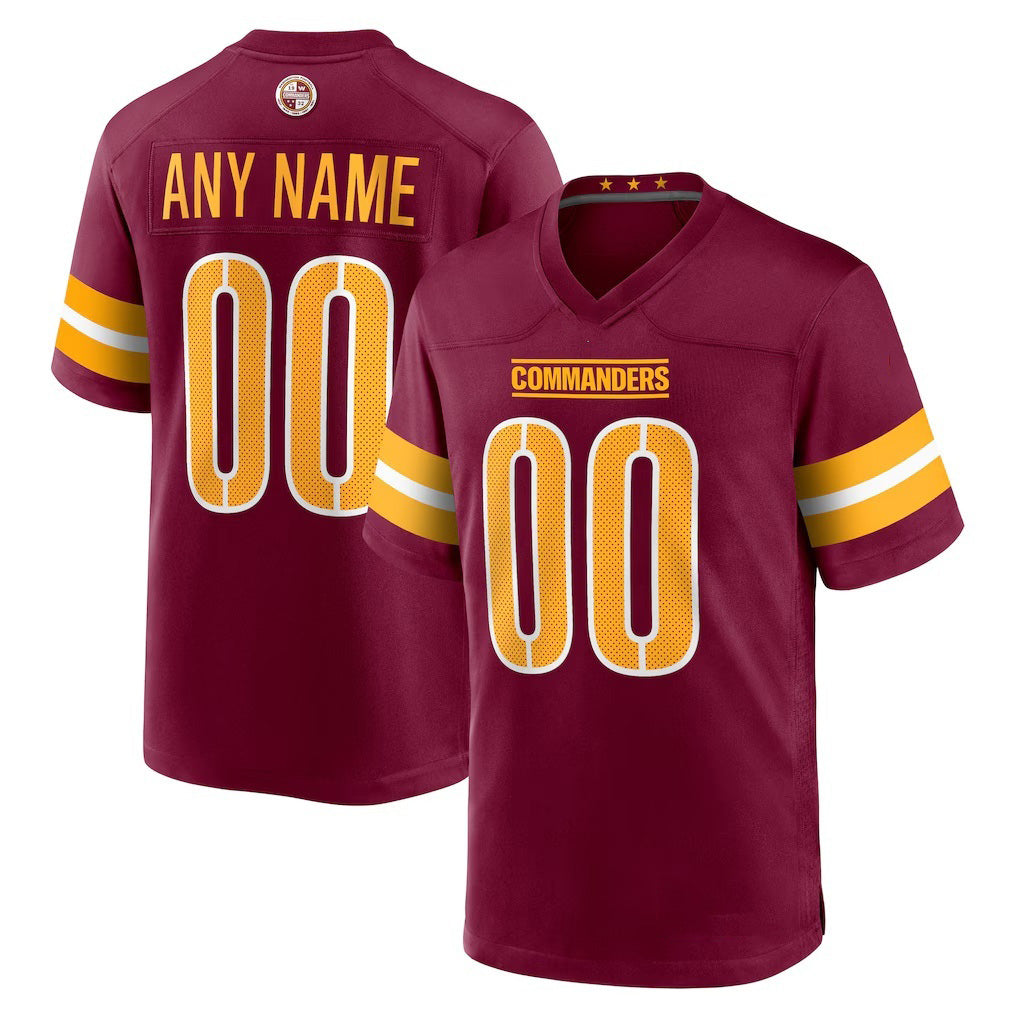 Custom W.Commanders Burgundy Jereymy Game Player Jersey
