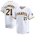 Pittsburgh Pirates #21 Roberto Clemente White Jereymy Home Limited Stitched Jersey