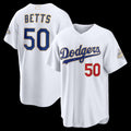 Los Angeles Dodgers #50 Mookie Betts White Jereymy 2026 Gold Collection Stadium Jersey