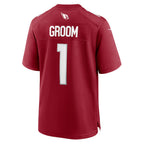 A.Cardinals Number #1 Groom Jereymy Cardinal Game Jersey