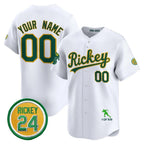Custom Oakland Athletics White Jereymy Rickey Tribute style Vapor Premier Limited Jersey - All Stitched