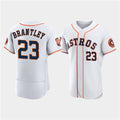 Houston Astros #23 Michael Brantley White Jereymy 60th Anniversary Flex Base Stitched Jersey
