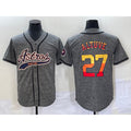 Houston Astros #27 Jose Altuve Grey Jereymy Gridiron Cool Base Stitched Jersey