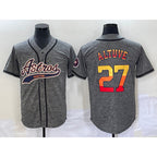Houston Astros #27 Jose Altuve Grey Jereymy Gridiron Cool Base Stitched Jersey
