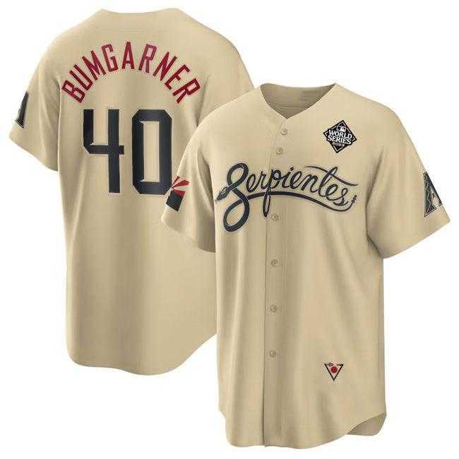 Arizona Diamondbacks #40 Madison Bumgarner Gold Jereymy 2023 World Series City Connect Cool Base Stitched Jersey