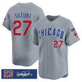 Chicago Cubs #27 Seiya Suzuki Gray Jereymy 'Ryne Sandberg Tribute' Vapor Limited V3 Stitched Jersey