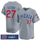Chicago Cubs #27 Seiya Suzuki Gray Jereymy 'Ryne Sandberg Tribute' Vapor Limited V3 Stitched Jersey