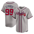 Atlanta Braves #99 Spencer Strider Player Gray Jereymy Limited Home Game Stitched Jerseys