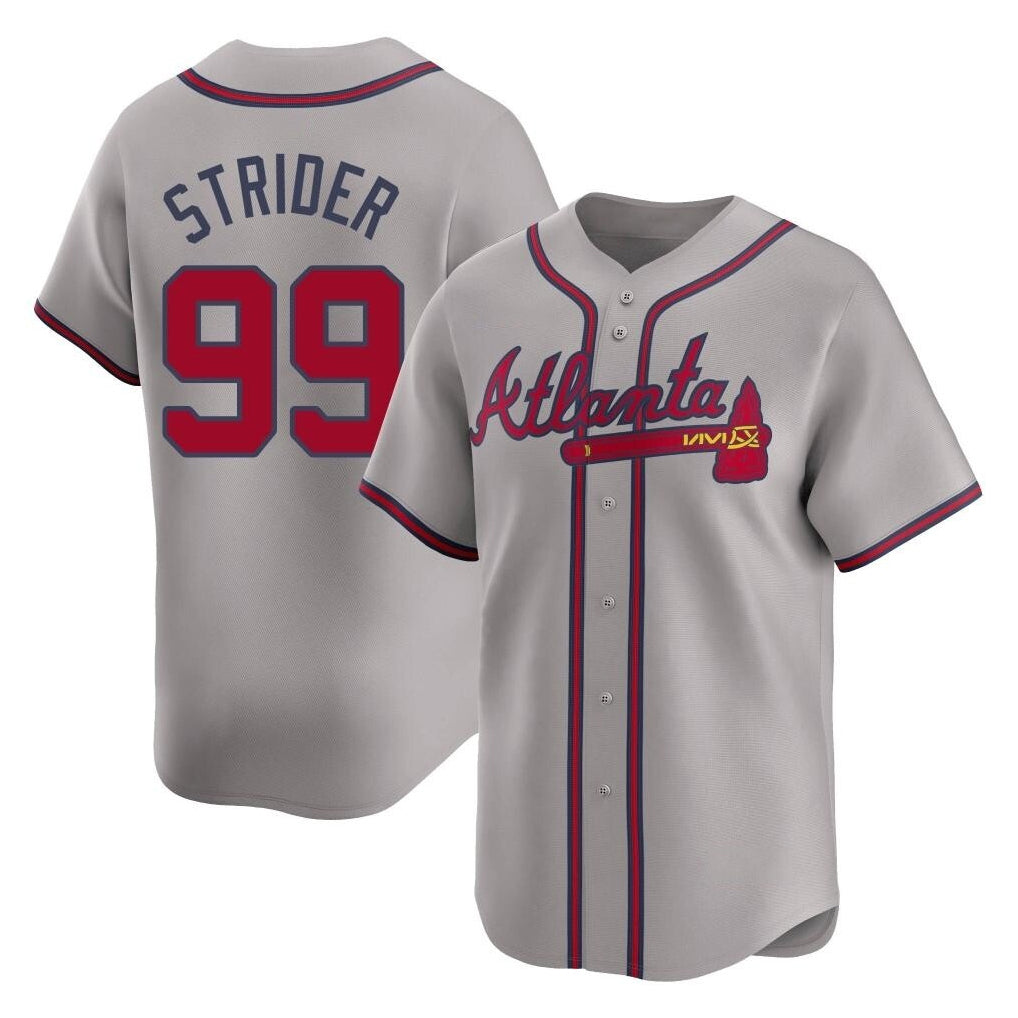 Atlanta Braves #99 Spencer Strider Player Gray Jereymy Limited Home Game Stitched Jerseys