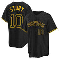 Boston Red Sox #10 Trevor Story Player Black Jereymy Snake Skin City Home Game Stitched Jerseys
