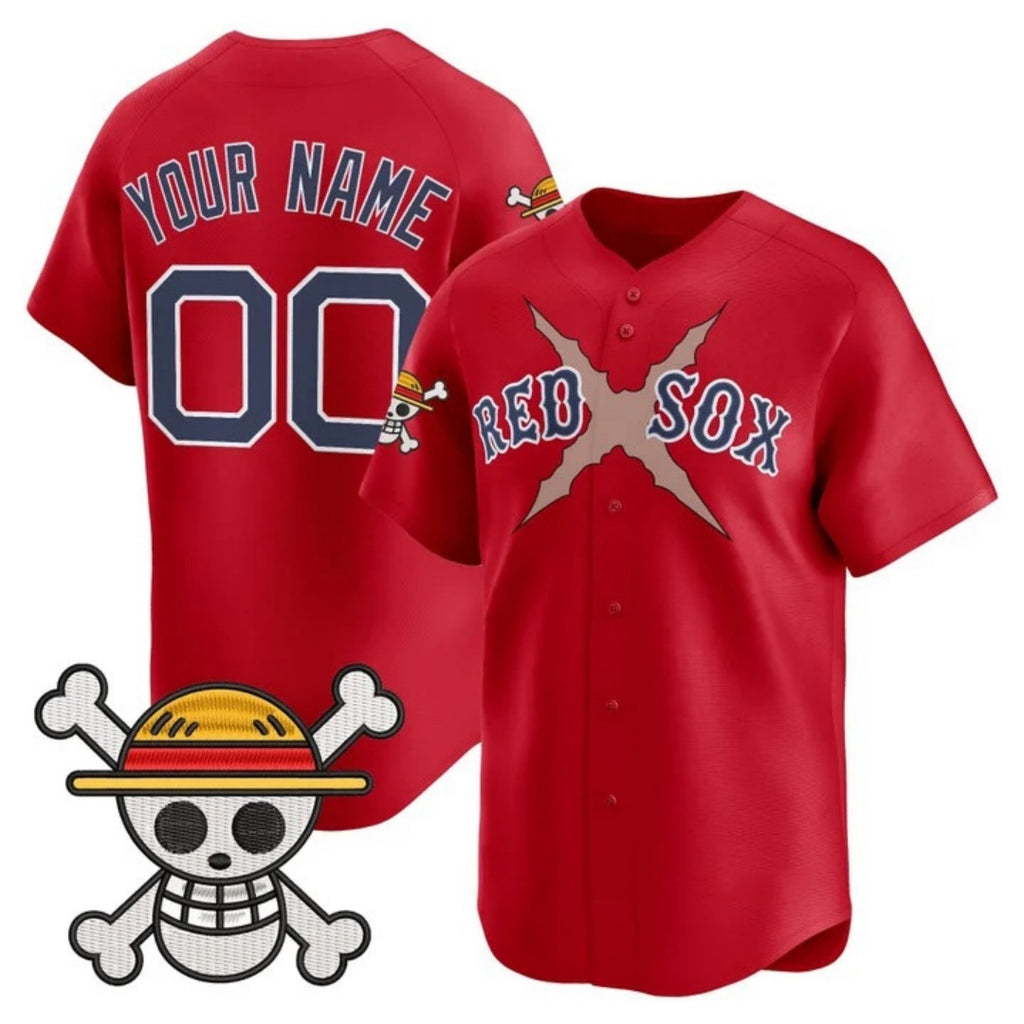 Custom Boston Red Sox x One Piece Red Jereymy Vapor Premier Limited Jersey - Stitched