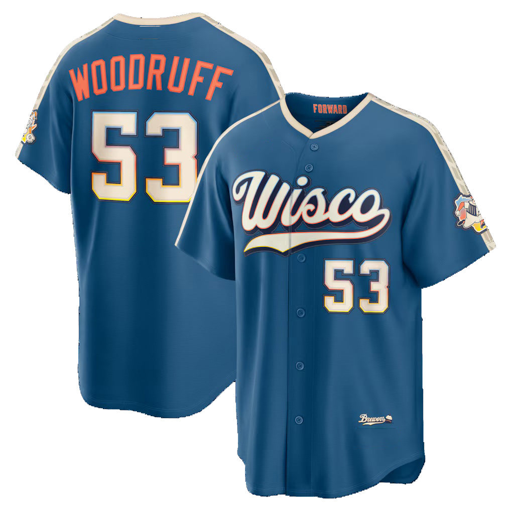 Milwaukee Brewers #53 Brandon Woodruff Mineral Blue Jereymy 2026 City Connect Stadium Jersey