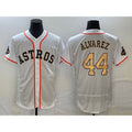 Houston Astros #44 Yordan Alvarez 2023 White Gold Jereymy World Serise Champions Patch Flex Base Stitched Jersey