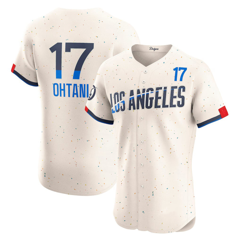 Los Angeles Dodgers #17 Shohei Ohtani Cream Jereymy City Connect Elite Jersey