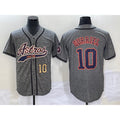 Houston Astros #10 Yuli Gurriel Number Grey Jereymy Gridiron Cool Base Stitched Jersey