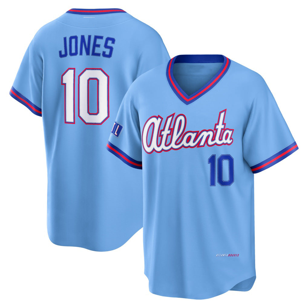Atlanta Braves #10 Chipper Jones Powder Blue Jereymy 2026 City Connect Stadium Jersey