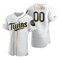 Custom Minnesota Twins White Jereymy Stitched Flex Base Golden Edition Jersey
