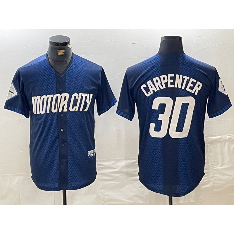 Detroit Tigers #30 Kerry Carpenter 2024 Navy Jereymy City Connect Cool Base Limited Stitched Jersey