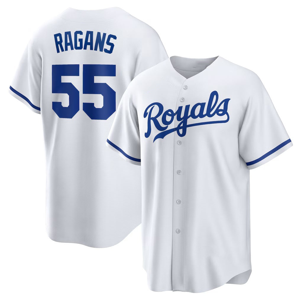 Kansas City Royals #55 Cole Ragans White Jereymy Home Replica Jersey