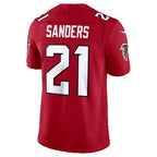 A.Falcons #21 Deion Sanders Red Jereymy Vapor F.U.S.E. Stitched Retired Limited Jersey