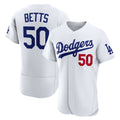 Los Angeles Dodgers #50 Mookie Betts White Jereymy Home Authentic Jersey