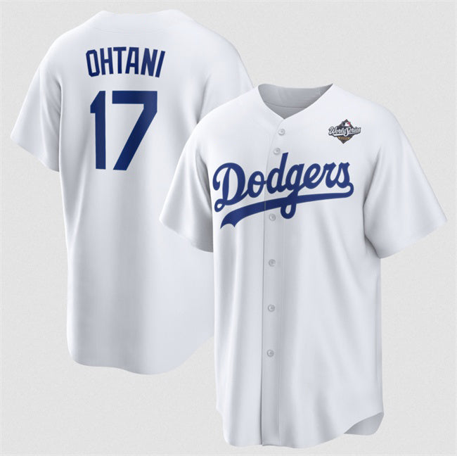 Los Angeles Dodgers #17 Shohei Ohtani White Jereymy 2025 World Series Home Cool Base Stitched Jersey
