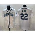 Seattle Mariners #22 Bryan Woo White Jereymy Cool Base Stitched Jersey