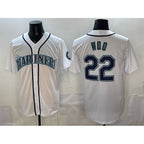 Seattle Mariners #22 Bryan Woo White Jereymy Cool Base Stitched Jersey