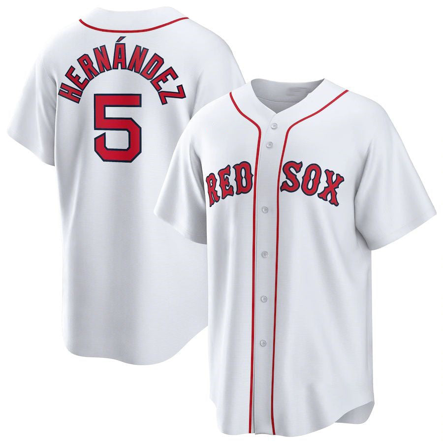 Boston Red Sox #5 Enrique Hernandez White Jereymy Home Replica Player Jerseys