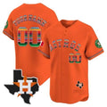 Custom Houston Astros Mexico Texas Patch Vapor Premier Limited Jersey ¨C Orange Jereymy