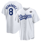 Los Angeles Dodgers #8 Enrique Hern¨¢ndez White Jereymy 2025 World Series Home Cool Base Stitched Jersey