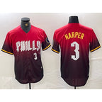 Philadelphia Phillies #3 Bryce Harper Red Jereymy 2024 City Player Number Cool Base Jersey 2