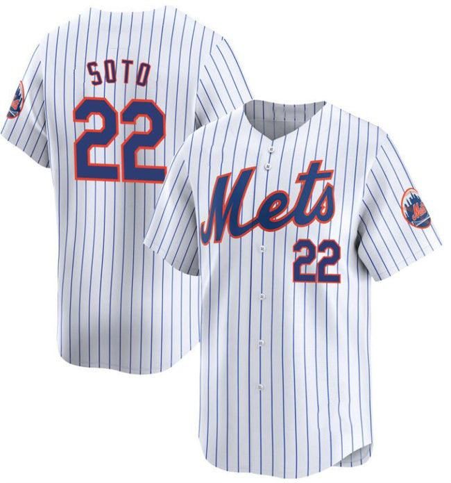 New York Mets #22 Juan Soto White Jereymy Home Limited Stitched Jersey