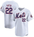 New York Mets #22 Juan Soto White Jereymy Home Limited Stitched Jersey