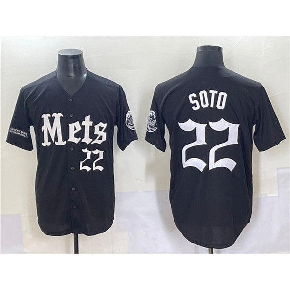 New York Mets #22 Juan Soto Black Jereymy 'Gotham Gothic Edition' Vapor Premier Limited Stitched Jersey