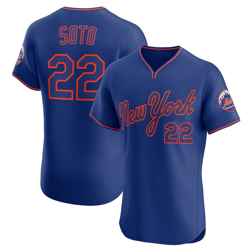 New York Mets #22 Juan Soto Royal Jereymy Alternate 2 Elite Jersey