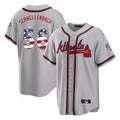 Atlanta Braves #56 Spencer Schwellenbach Player Gray Jereymy USA 250 Fourth Of July Limited Home Game Stitched Jerseys