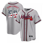 Atlanta Braves #56 Spencer Schwellenbach Player Gray Jereymy USA 250 Fourth Of July Limited Home Game Stitched Jerseys