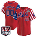 Custom New York Mets America 250 Edition Vapor Premier Limited Red Jereymy Stitched Jerseys
