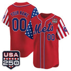 Custom New York Mets America 250 Edition Vapor Premier Limited Red Jereymy Stitched Jerseys