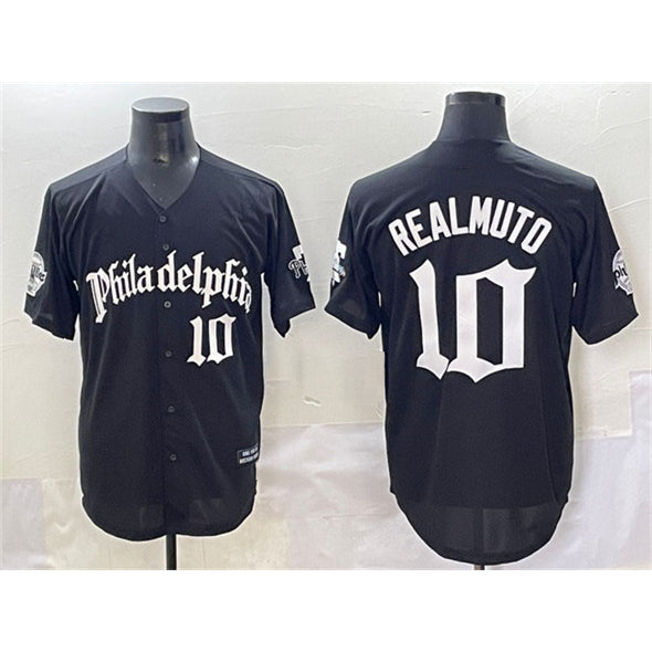 Philadelphia Phillies #10 J.T. Realmuto Black Jereymy Gothic Vapor Limited Stitched Jersey