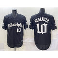 Philadelphia Phillies #10 J.T. Realmuto Black Jereymy Gothic Vapor Limited Stitched Jersey