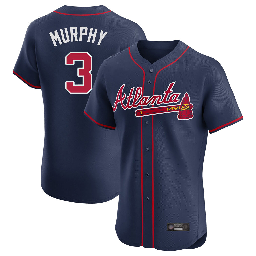 Atlanta Braves #3 Dale Murphy Player Navy Jereymy Limited Elite Home Game Stitched Jerseys