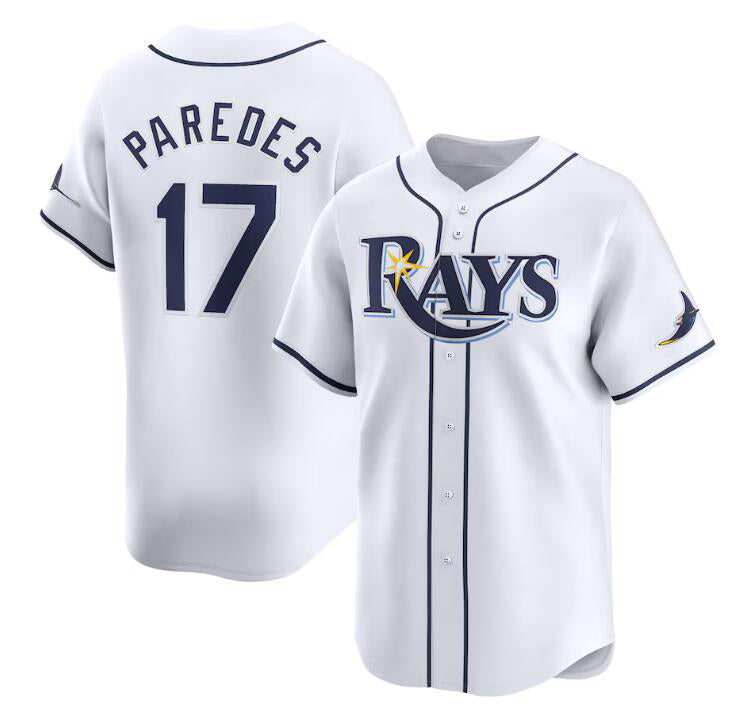 Tampa Bay Rays #17 Isaac Paredes White Jereymy Home Limited Stitched Jersey