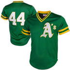 Oakland Athletics #44 Reggie Jackson Mitchell & Ness Green Jereymy Authentic Batting Practice Jersey